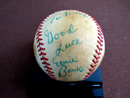 Ernie Banks Chicago Cubs Hof Signed Auto Vintage Minor League Gu Baseball Jsa - $247.49