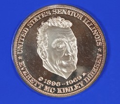 Everett M Dirksen Silver Color Round Coin Excellent Condition - $16.82