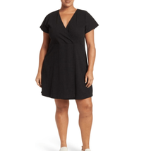MADEWELL Texture Thread Wrap Dress, Classic Chic, Black, Size 3X (22W - 24W) NWT - £50.81 GBP