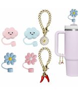Stanley 4PCS Straw Cover Caps &amp; 2PCS Charm Chains for 30oz/40oz Tumblers - $178.04 MXN