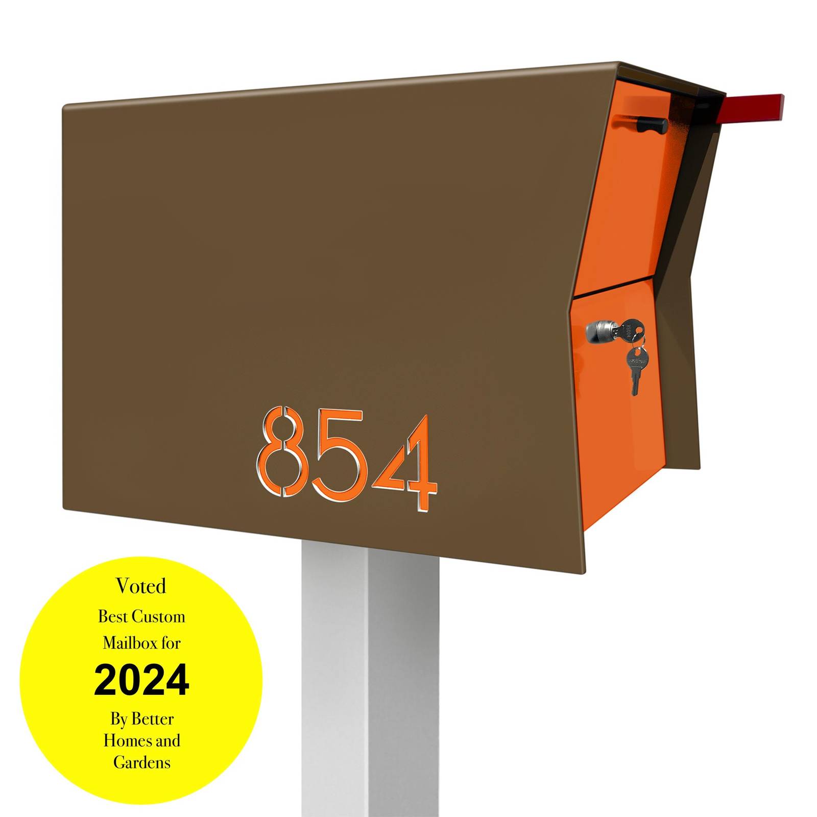 Retrobox Locking Package Dropbox in COCO NUT : post mounted Mailbox - $569.00