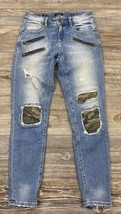 Miss Me Ankle Skinny Jeans 26 Distressed Destroyed Camouflage Accents  #... - $36.63