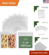 Bulk 1000 Count 7x8 Zip Lock Bags - Clear, Sturdy &amp; Ideal for Cooking an... - $58.00