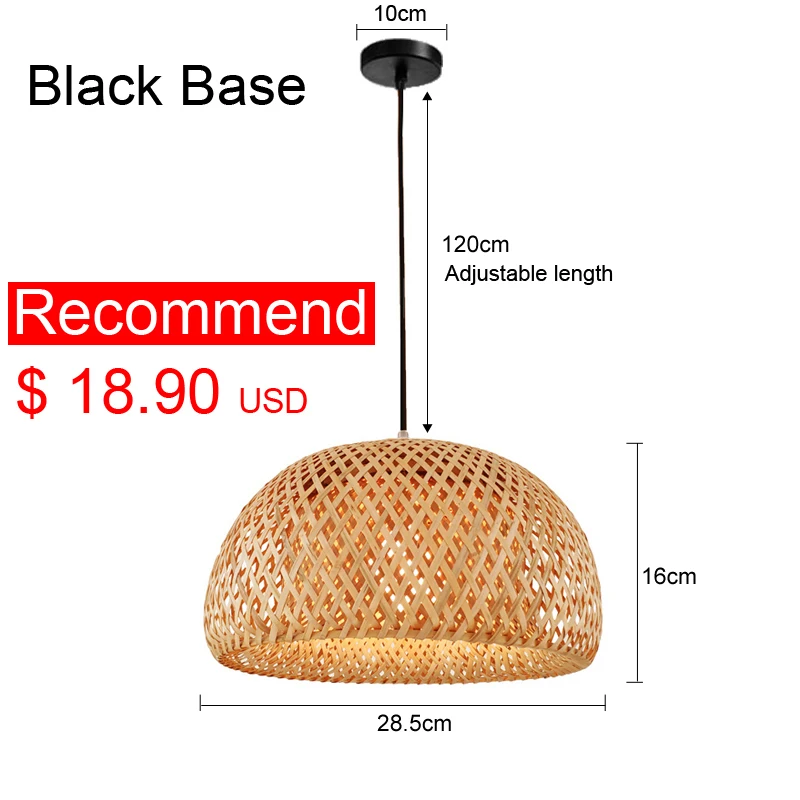 Clic Bamboo Lustre Chandelier Hanging Lamp Ceiling Handmade Rattan Pendant Light - £146.22 GBP