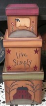 13642 - Live Simply Primitive Nesting Box Set of 3 Boxes  Paper Mache&#39; - £17.50 GBP