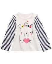 First Impressions Infant Girls Striped Bear T-Shirt,Angel White,6-9 Months - £12.48 GBP