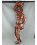 Vintage Wood Carved Figures - Working Tribal Woman - Made in Brazil  - U... - £29.26 GBP