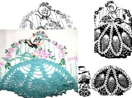Southern Belle - Crinoline Lady pillowcase crochet & embroidery pattern LW505  - $5.00