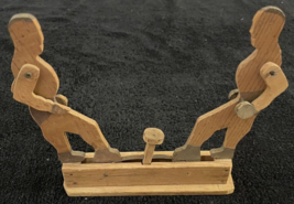Handmade Push Button Wood Boxing Game - 1 Fist Broken - Base is 6&quot; Long - £36.56 GBP
