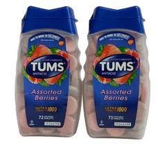 2X Tums Ultra Strength 1000 Assorted Berries Antacid Tablets 72 Ct. Each - £11.69 GBP