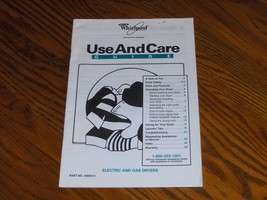 Whirlpool Use and Care Guide 3405515 Electric and Gas Dryers - £3.90 GBP