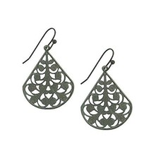 Graphite Tone Filigree Earrings [Jewelry] - $12.87