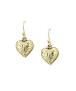 Gold Tone Etched Heart Shape Earrings [Jewelry] - £10.43 GBP