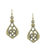 Gold Tone Filigree Dangle Earrings [Jewelry] - $17.65 CAD