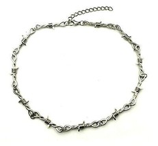 Collana con filo spinato Spike Thorn Pendant 18&quot; Chain Choker Unisex... - £4.35 GBP