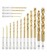 Amoolo Hex Shank Drill Bit Set, 16Pcs Titanium Hss Twist Impact, 1/16”-3/8” - $601.49 MXN