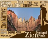 Zion National Park Trail Names Laser Engraved Wood Picture Frame Landsca... - $52.99