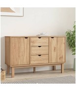 Solid Pine Wood Large Rustic Home Sideboard Storage Cabinet Wooden 3 Dra... - £190.27 GBP