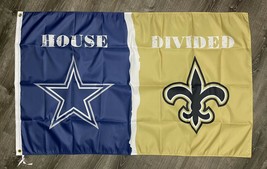 Dallas Cowboys vs New Orleans Saints House Divided Flag 3x5 ft Banner Ma... - $20.00