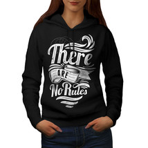 Wellcoda There Are No Rules Womens Hoodie, Outlaw Casual Hooded Sweatshirt - £28.39 GBP