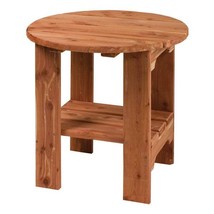 ROUND SIDE TABLE - Amish Red Cedar Outdoor Patio Furniture - £255.76 GBP