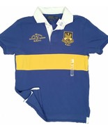 NEW Polo Ralph Lauren Custom Fit Polo Shirt!  *Rugby Style*  Blue &amp; Yellow - $59.99