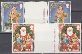 Isle of Man 156-157 MNH Gutters XMAS Santa Children ZAYIX 041322SM23M - £1.55 GBP