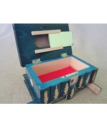 Teal Magic Wooden Puzzle Box with Hidden Compartment Stash Jewelry Trink... - £49.89 GBP