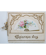 Victorian Christmas greeting card Whitney fan rose die cut vintage  - €12,07 EUR