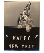 New Years cocker spaniel dog greeting photograph original - €12,07 EUR