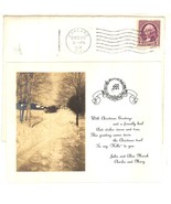 real photo vintage Christmas card Marsh Ashland New Hampshire farm 1934 - €12,07 EUR