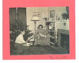 Vintage Christmas greeting card real photo handworked 50&#39;s - £11.00 GBP