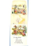 Christmas card fancy envelope 18th Ct scene colorful vintage old England... - €12,07 EUR