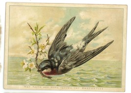 Victorian Easter greeting card robin bird apple blossoms ocean - £10.96 GBP