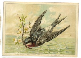 Victorian Easter greeting card robin bird apple blossoms ocean - $257.67 MXN