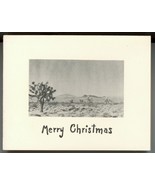 Santa Monica vintage hand worked Christmas card Bates dessert greeting - £10.46 GBP