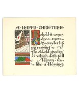 Happy Christmas vintage Christmas card hand painted gold 1920 - £11.01 GBP