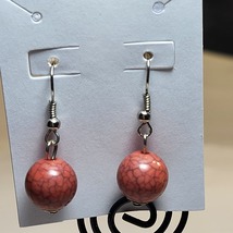Pink "Crackle" Earrings - $2.00