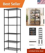 Versatile 6-Tier Wire Shelving Unit - Perfect for Garage, Kitchen, and O... - $80.18
