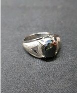 Vintage Hematite Sterling Silver 925 Mens Ring Size 8.75 - $37.09 CAD