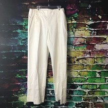 Nina Leonard Flat Front 8 Button Pants Size 4 White - £9.55 GBP