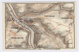 1925 Original Vintage Map Of Sankt Goar / RHINELAND-PALATINATE / Germany - $25.60