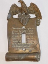 Brass American Eagle Light Switch Cover Thomas Jefferson Freedom Quote - £12.76 GBP