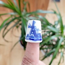 Vintage Windmill &amp; Birds Dutch Style Thimble - £16.10 GBP