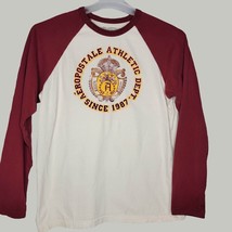 Aeropostale Mens Shirt Medium Long Sleeve White Maroon Ringer Tee - $9.98