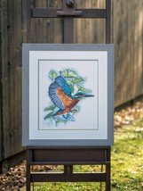 LanArte Counted Cross Stitch Kit 12&quot;X16.4&quot;-Flying Kingfisher on Aida (14 Count) - £49.66 GBP