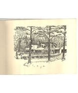J Babcock vintage Christmas card etching Ford farmhouse artist signed - €11,97 EUR