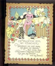 Valentine greeting card 1920 vintage Rust Craft 18th Ct. scene children - £11.17 GBP