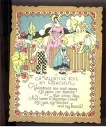Valentine greeting card 1920 vintage Rust Craft 18th Ct. scene children - €12,07 EUR
