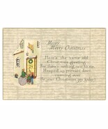 Rust Craft vintage Xmas card Boston 1920 hand painted 18th Ct scene  - €12,07 EUR